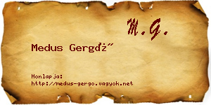 Medus Gergő névjegykártya
